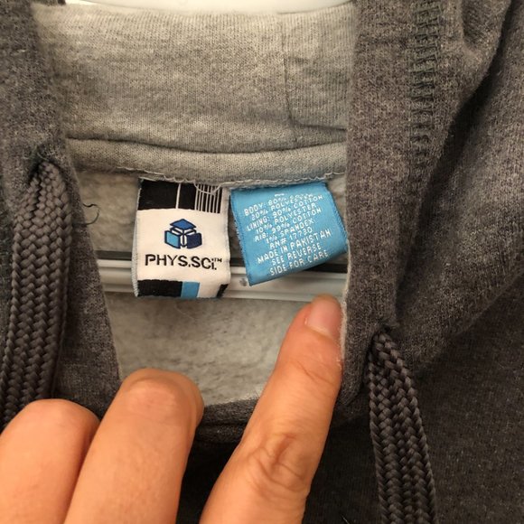 Physical science men grey sweater hoodie, medium - Picture 4 of 9